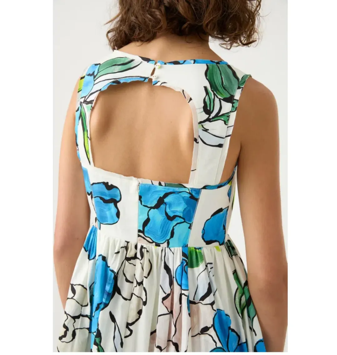 Aje Erika Cut Out Midi Dress Floral Size AU 10 for rent on The Volte - main image