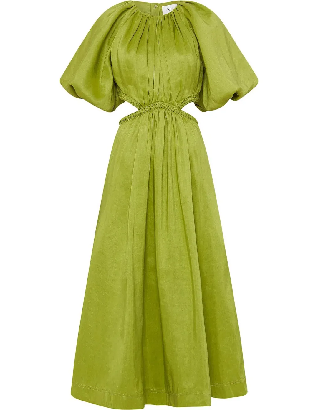 Aje Capucine Puff Sleeve Midi Dress Verdant Green Size M / AU 10 for rent on The Volte - main image