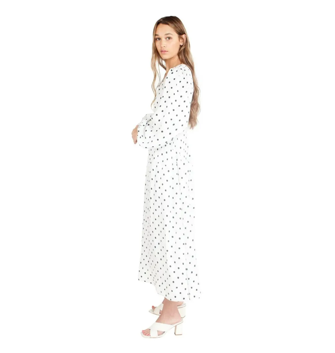 Aje Liberation Blouson Midi Dress Cream and Black Dot Size M / AU 10 for rent on The Volte - main image