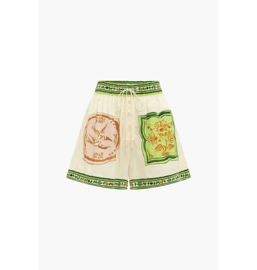Alemais Porcelain Silk Shirt and Short Set Print Size AU 10 for rent on The Volte - main image