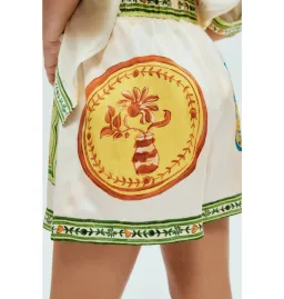 Alemais Porcelain Silk Shirt and Short Set Print Size AU 10 for rent on The Volte - image 4