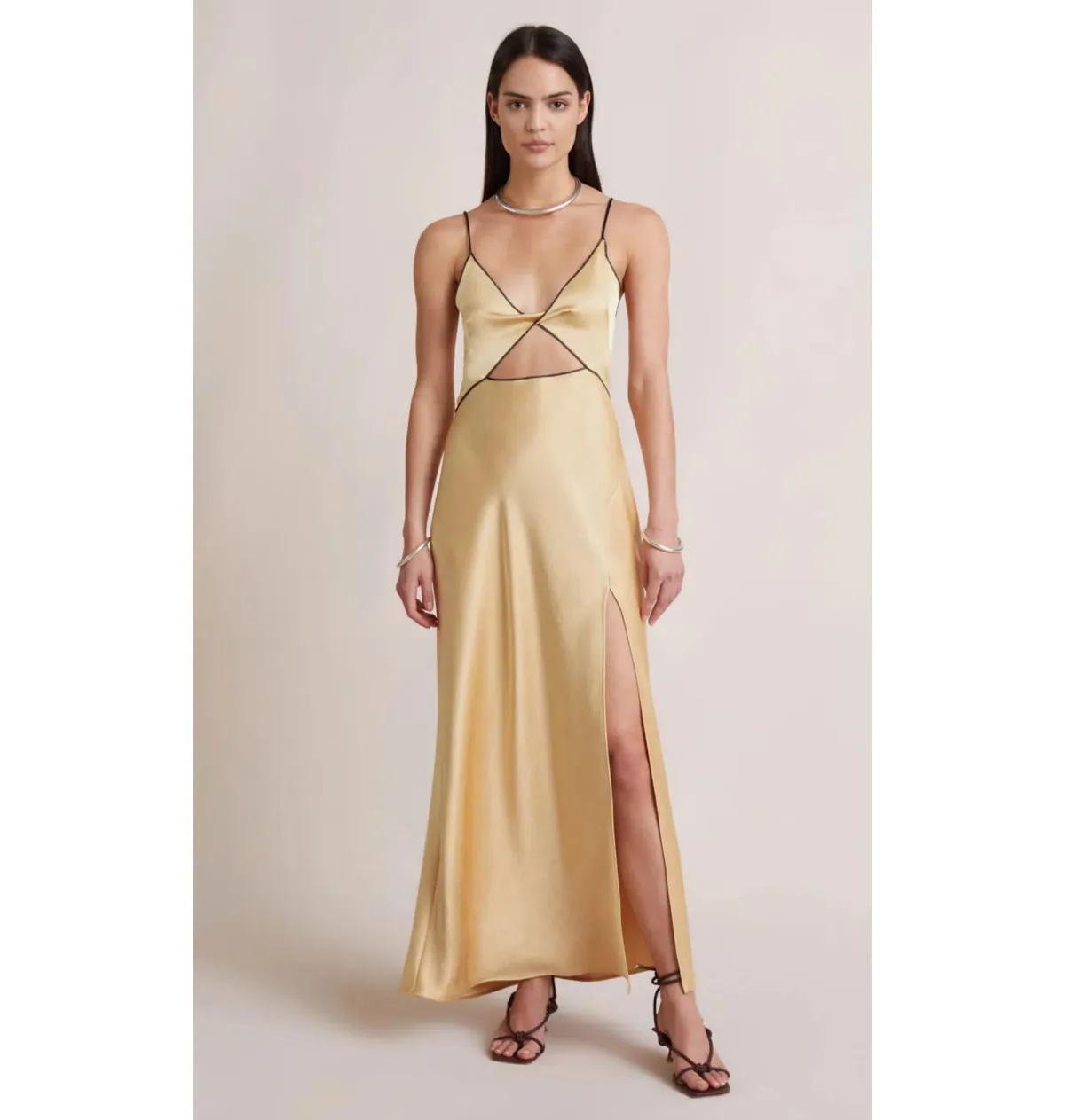 Bec & Bridge Hazel Maxi Dress Wheat/Yellow Size AU 6 - Image 1