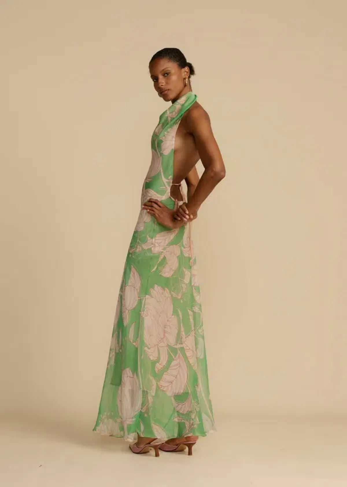 Arcina Ori Josephine Dress Green Floral Print Size S / AU 8 - Image 4