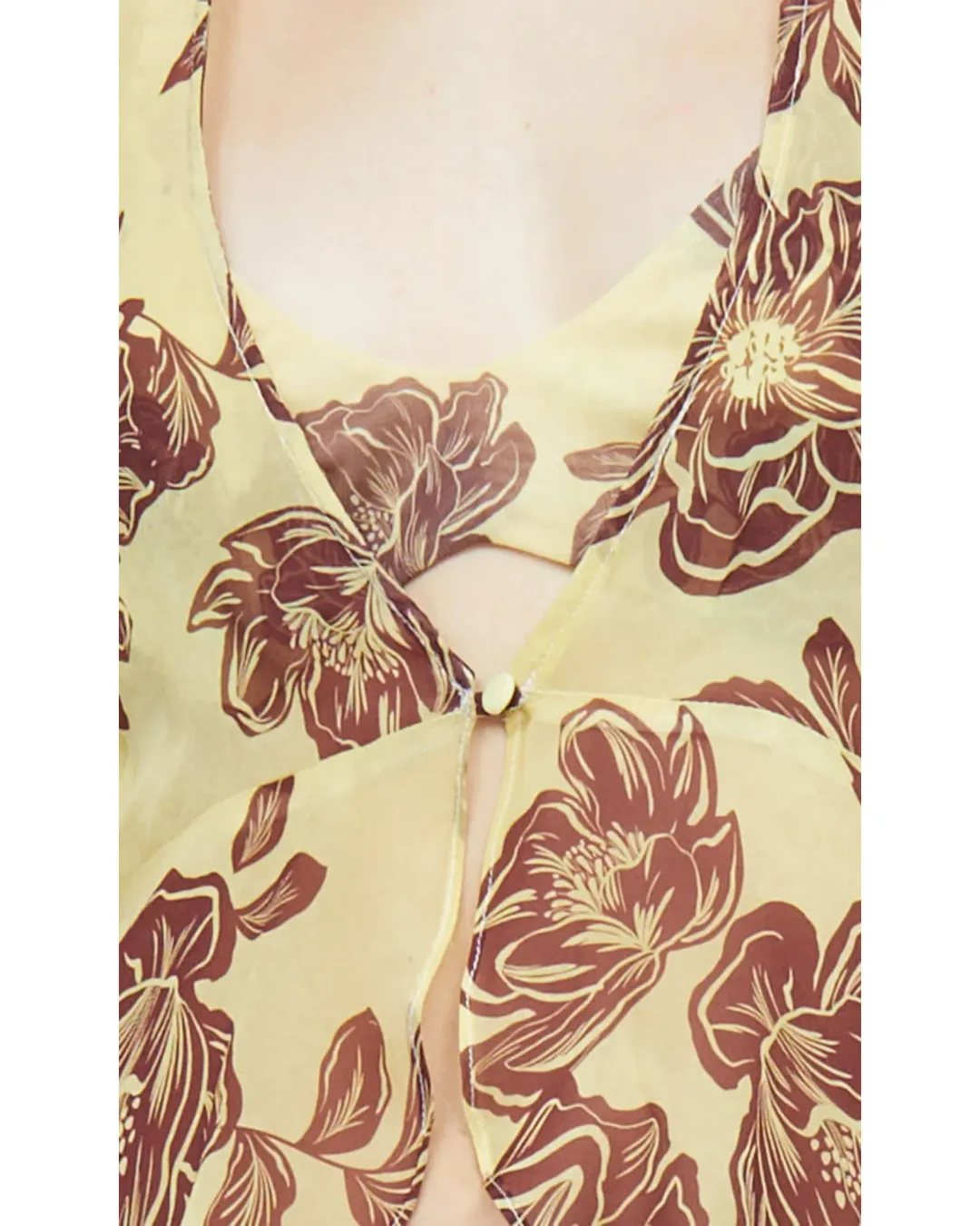 Bec & Bridge Malibu Halter Top Citrus Plum Floral Size S / AU 8 for rent on The Volte - main image