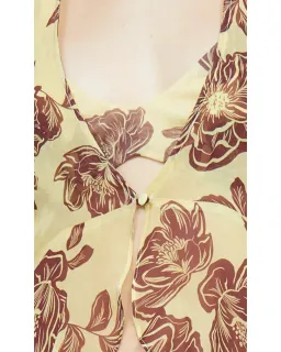Bec & Bridge Malibu Halter Top Citrus Plum Floral Size S / AU 8 for rent on The Volte - image 3
