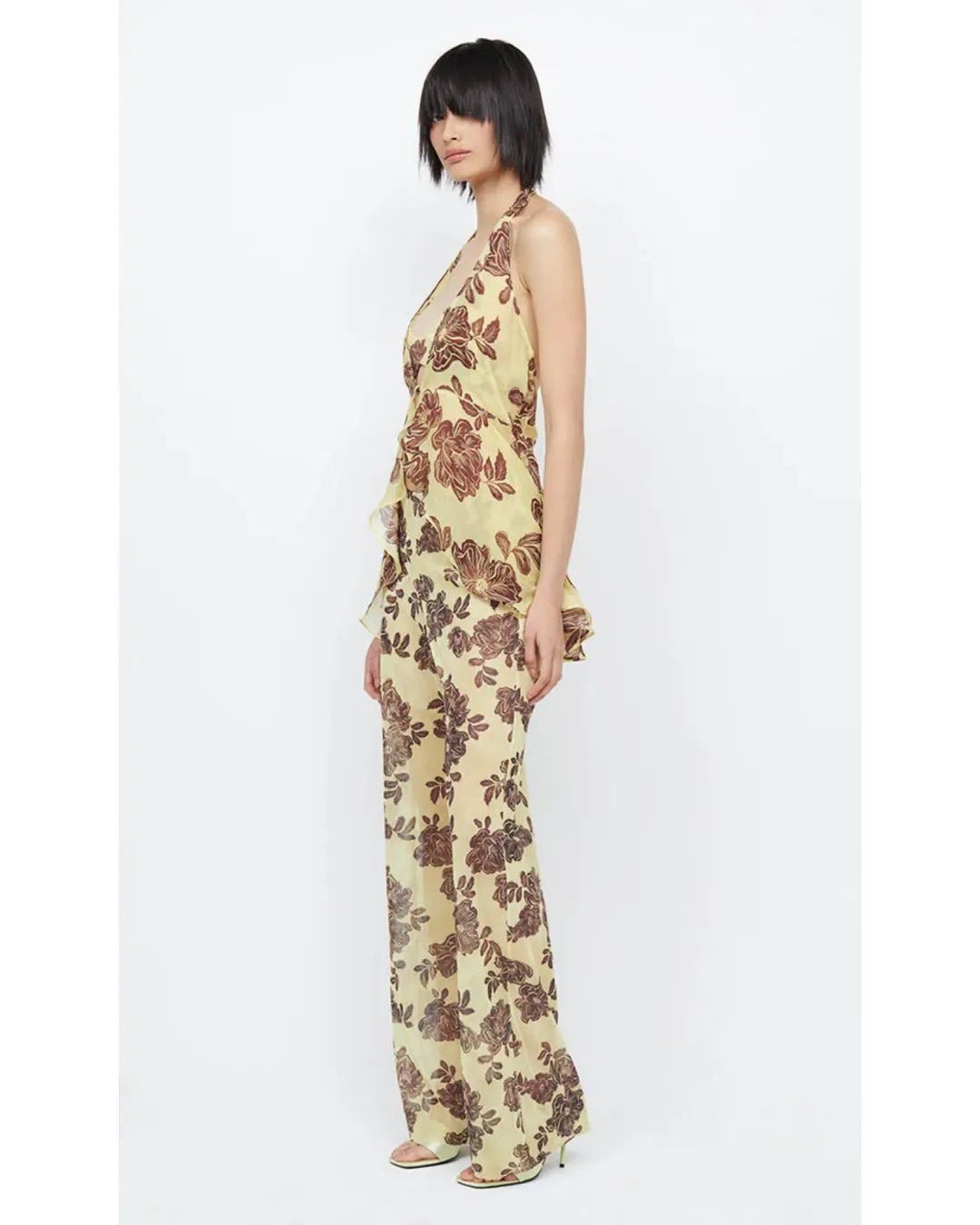 Bec & Bridge Malibu Halter Top Citrus Plum Floral Size S / AU 8 for rent on The Volte - main image