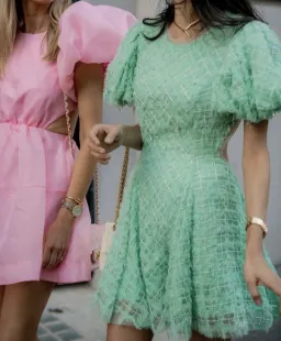 Aje Context Embellished Mini Dress Green Size AU 16 for rent on The Volte - image 1