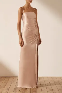 Shona Joy La Lune Ruched Maxi Dress in Desert Rose Size 14 for rent on The Volte - image 2