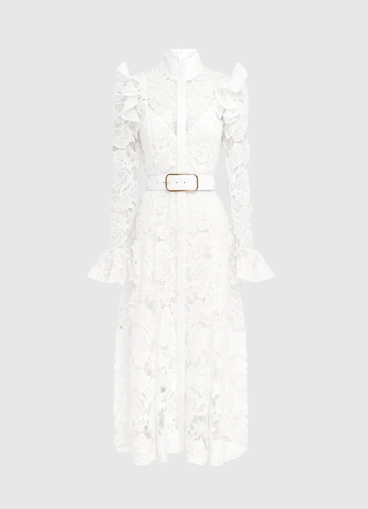 Leo Lin Aliyah Lace Butterfly Sleeve Midi Dress Snow Size 10 - Image 2