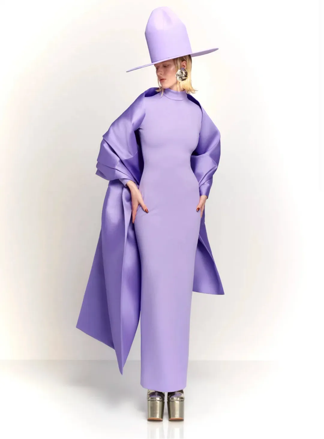 Solace London Lyana Maxi Dress Lilac Size 8 for rent on The Volte - main image