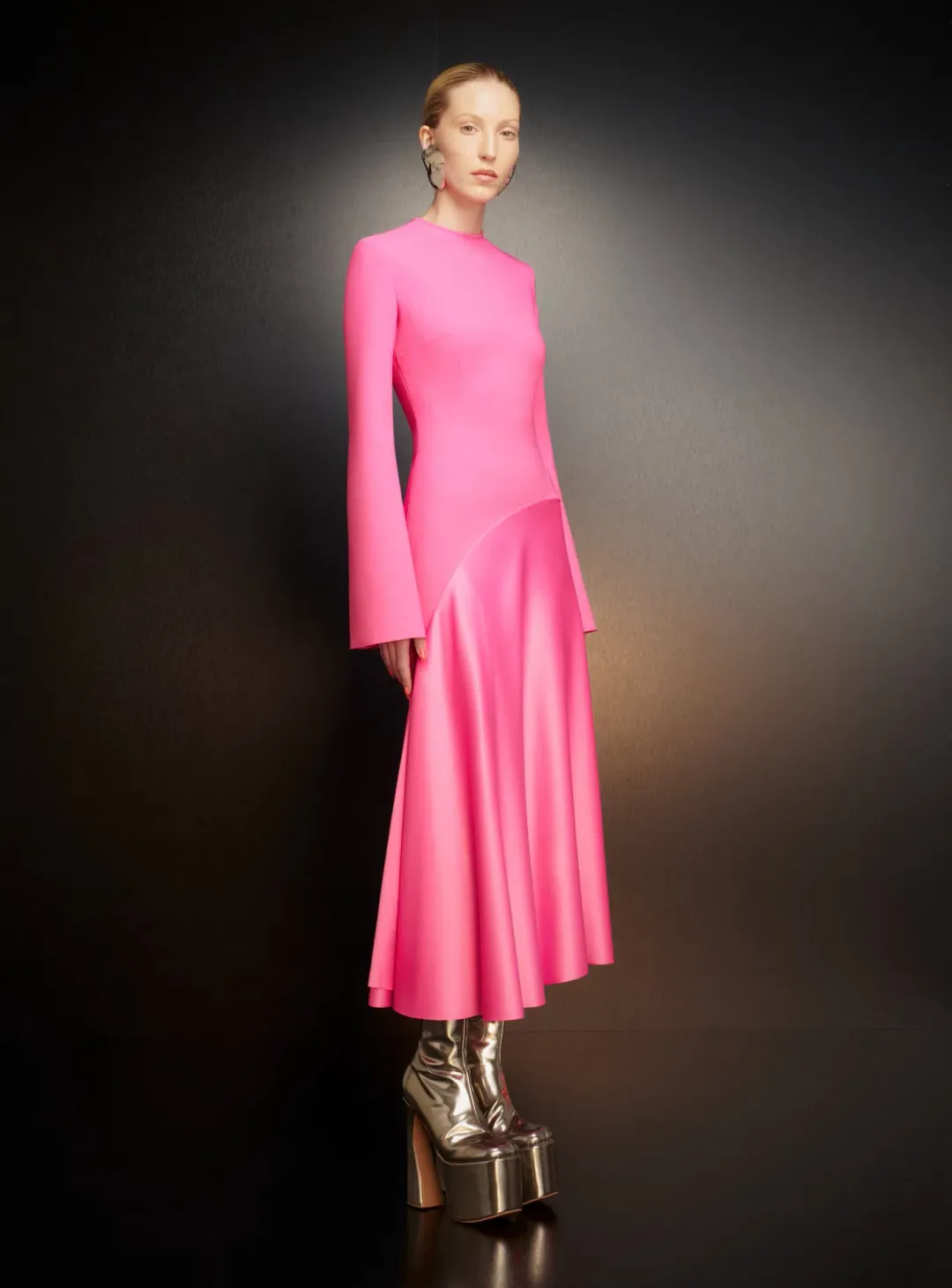 Solace London Gaia Midi Dress Pink Size 8 for rent on The Volte - main image