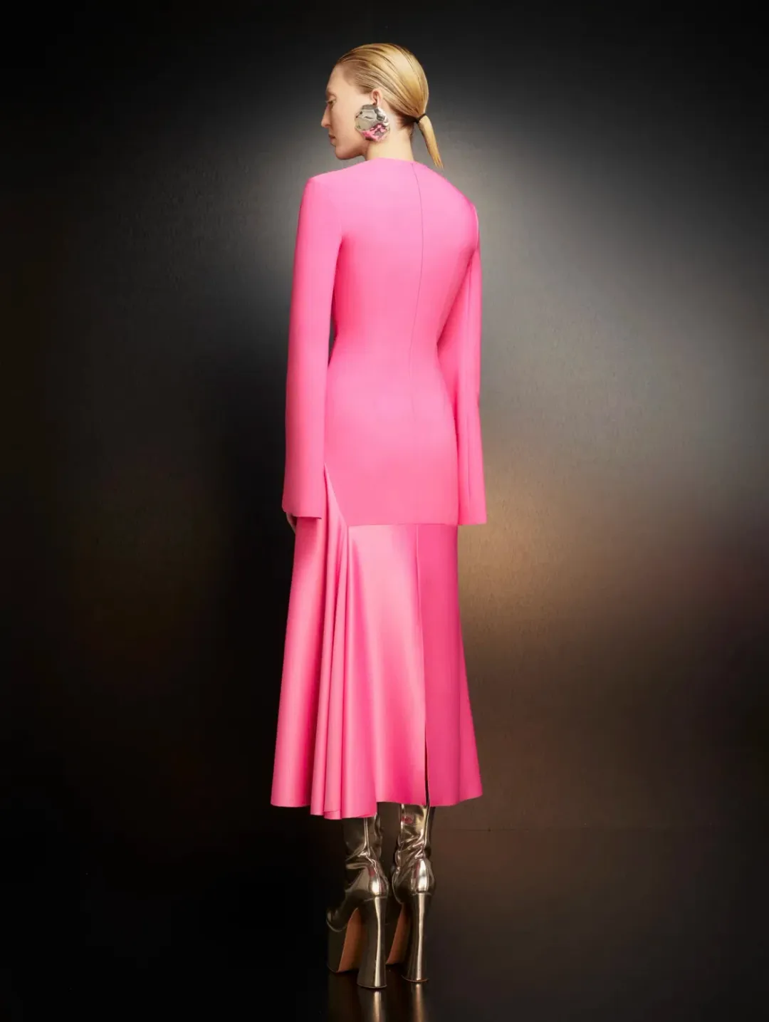 Solace London Gaia Midi Dress Pink Size 8 for rent on The Volte - main image