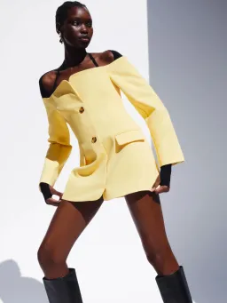 Sir the Label Sandrine Tailored Mini Dress in Limone Size 1 / AU 8 for rent on The Volte - image 5