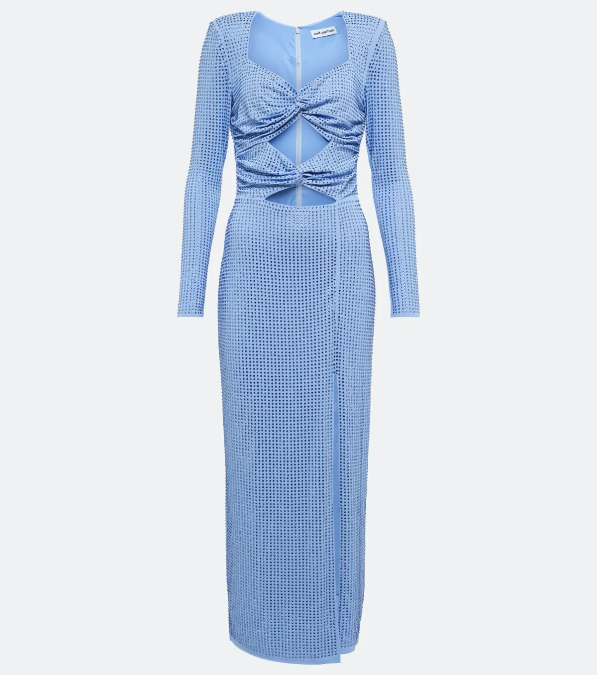 Self Portrait Rhinestone Cutout Midi Dress Blue Size S / AU 8 - Image 3