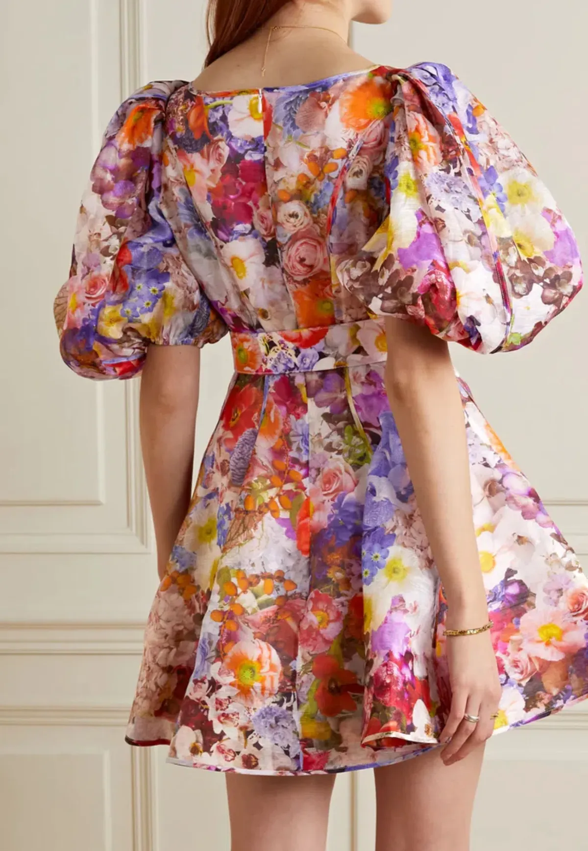Zimmermann The Prima Voile Mini Dress in Multi Floral Size 3/Au 14 - Image 2
