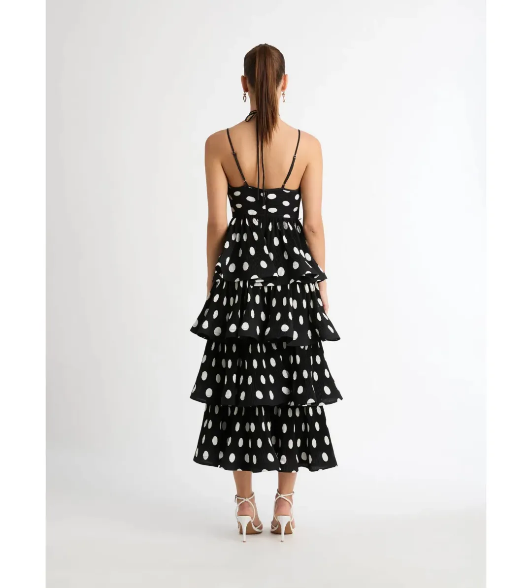 Sheike Julia Polka Dot Dress Black Size 6 for rent on The Volte - main image