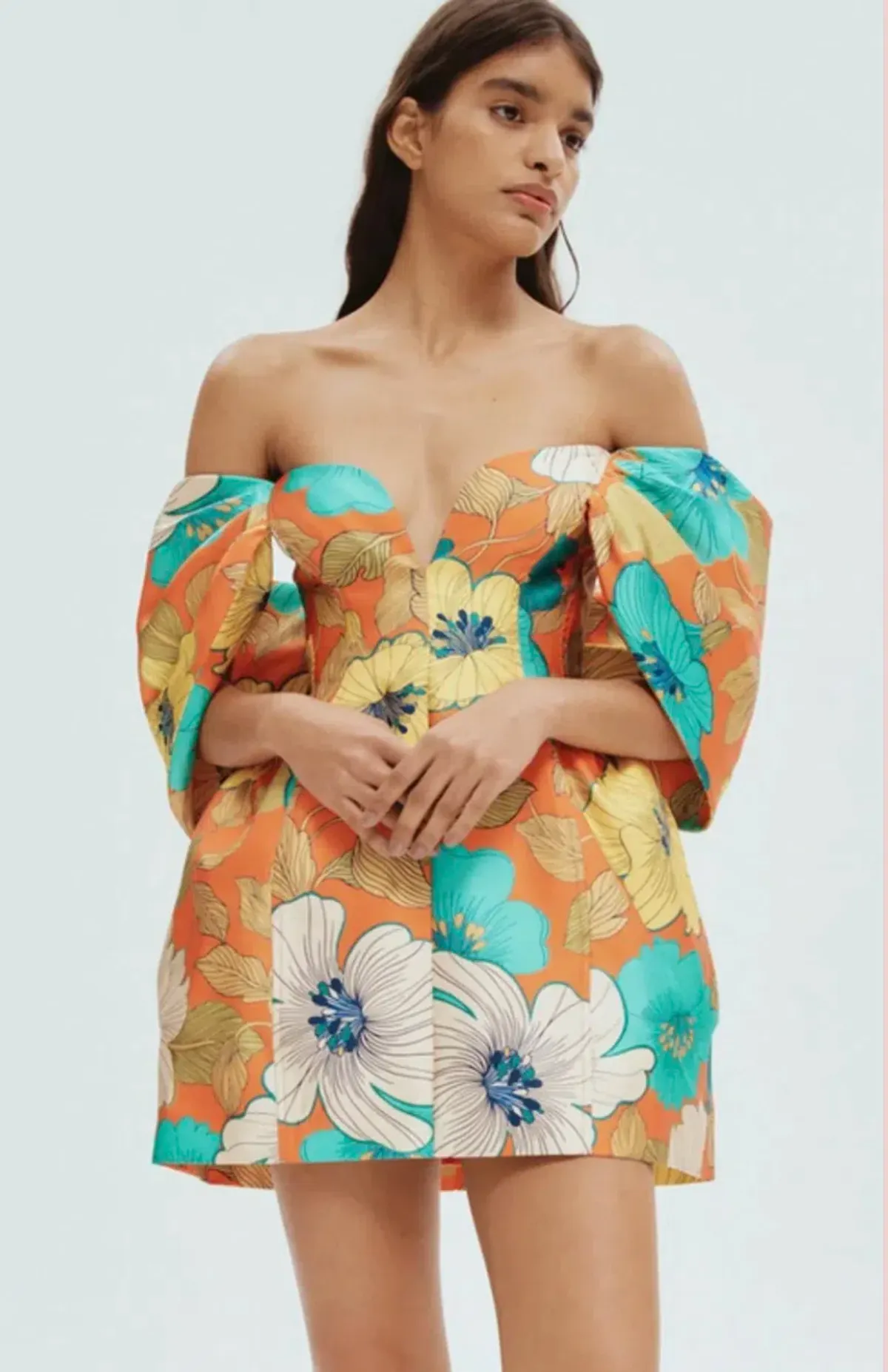 Alemais Piato Sculpt Mini Dress Floral Size 12 - Image 2