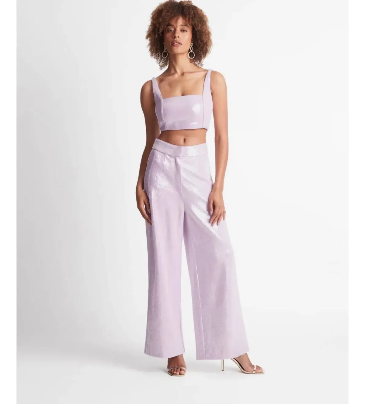 Sheike Cleo Sequin Top Size 8 & Pant Size 6 Set Lilac for rent on The Volte - main image