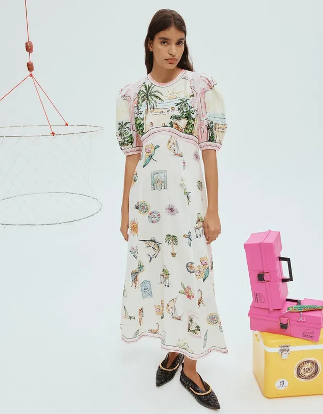 Alemais Sunset Midi Dress Multi Size 10 for rent on The Volte - main image