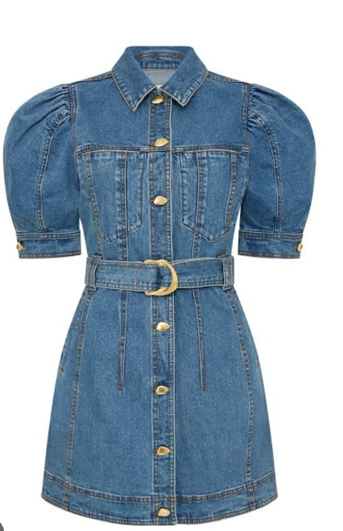 Aje Adriana Puff Sleeve Mini Dress 90s Wash Size 8 - Image 4