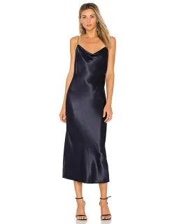 Bec & Bridge Sirens Satin Midi Dress Navy Size AU 8 for rent on The Volte - image 1