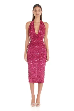 Eliya The Label Emilee Sequin Dress Pink Size 10 for rent on The Volte - image 1