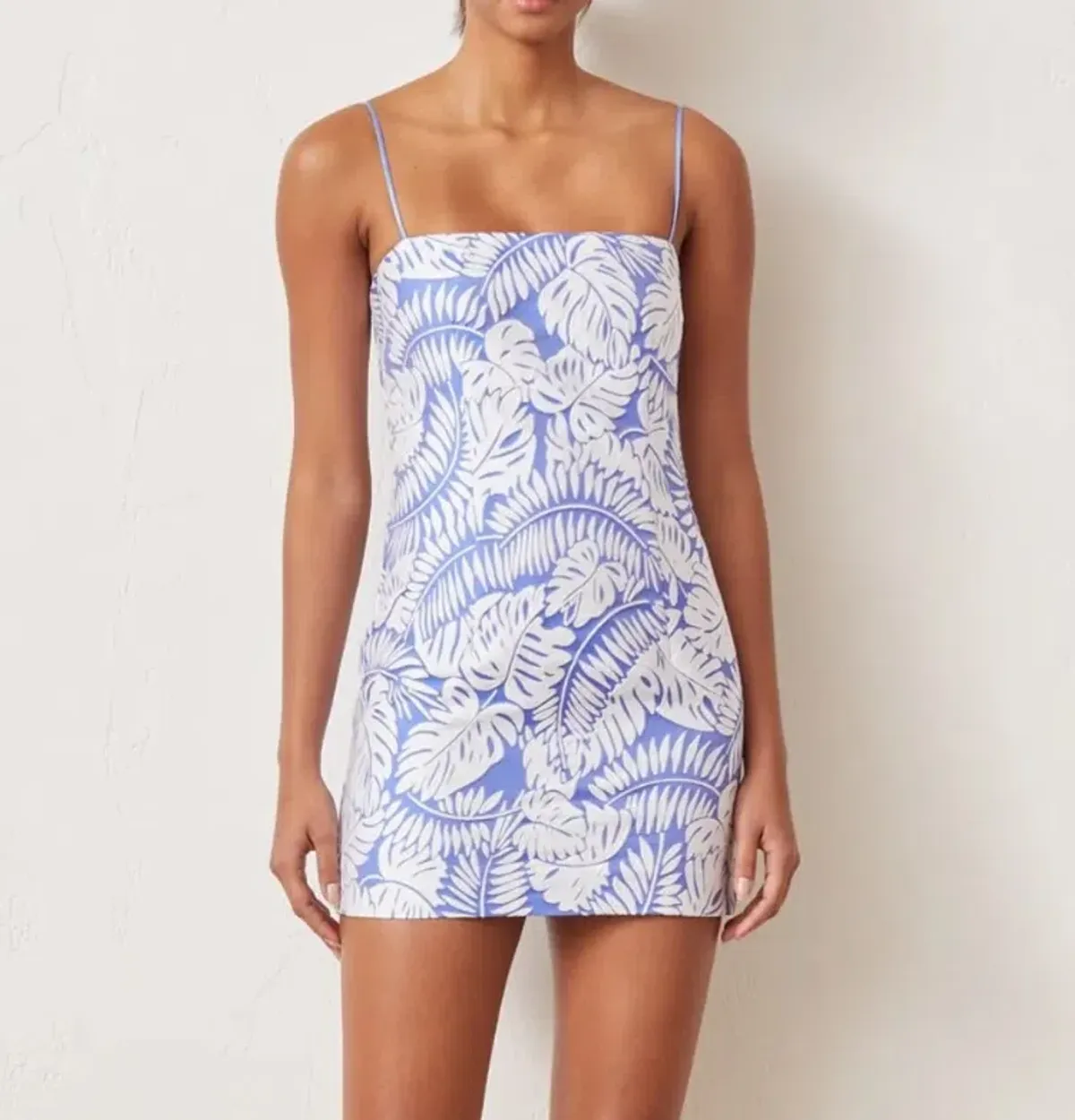 Bec & Bridge Banana Leaf Sleeveless Mini Dress Blue Size 8 - Image 2