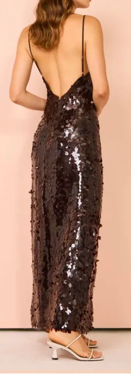 Alemais Geanie Sequin Gown in Chocolate Size 8 for rent on The Volte - image 4