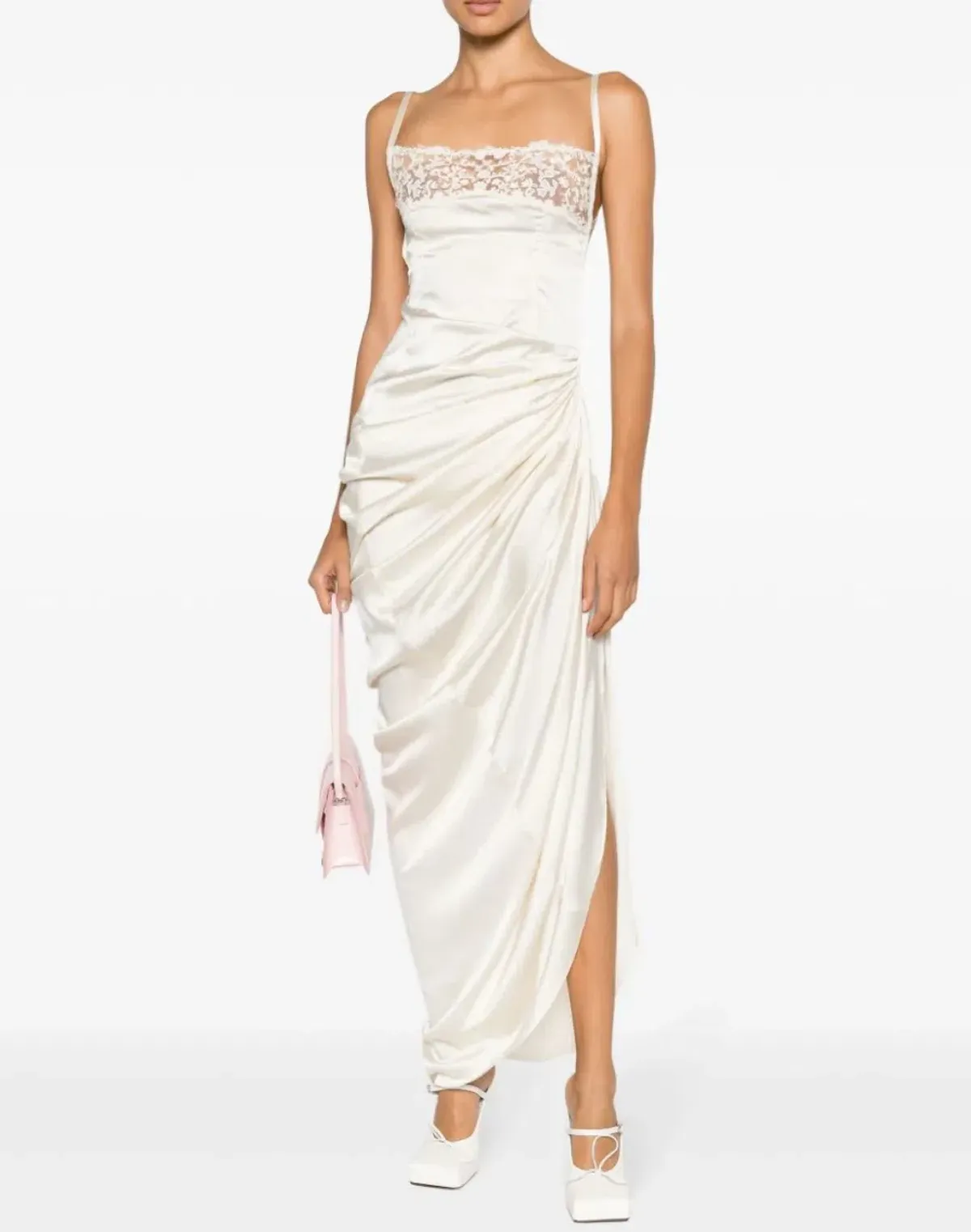Jacquemus Le Chouchou La Saudade Longue Brodée Maxi Dress Off White Size 36 / AU 8 for rent on The Volte - main image
