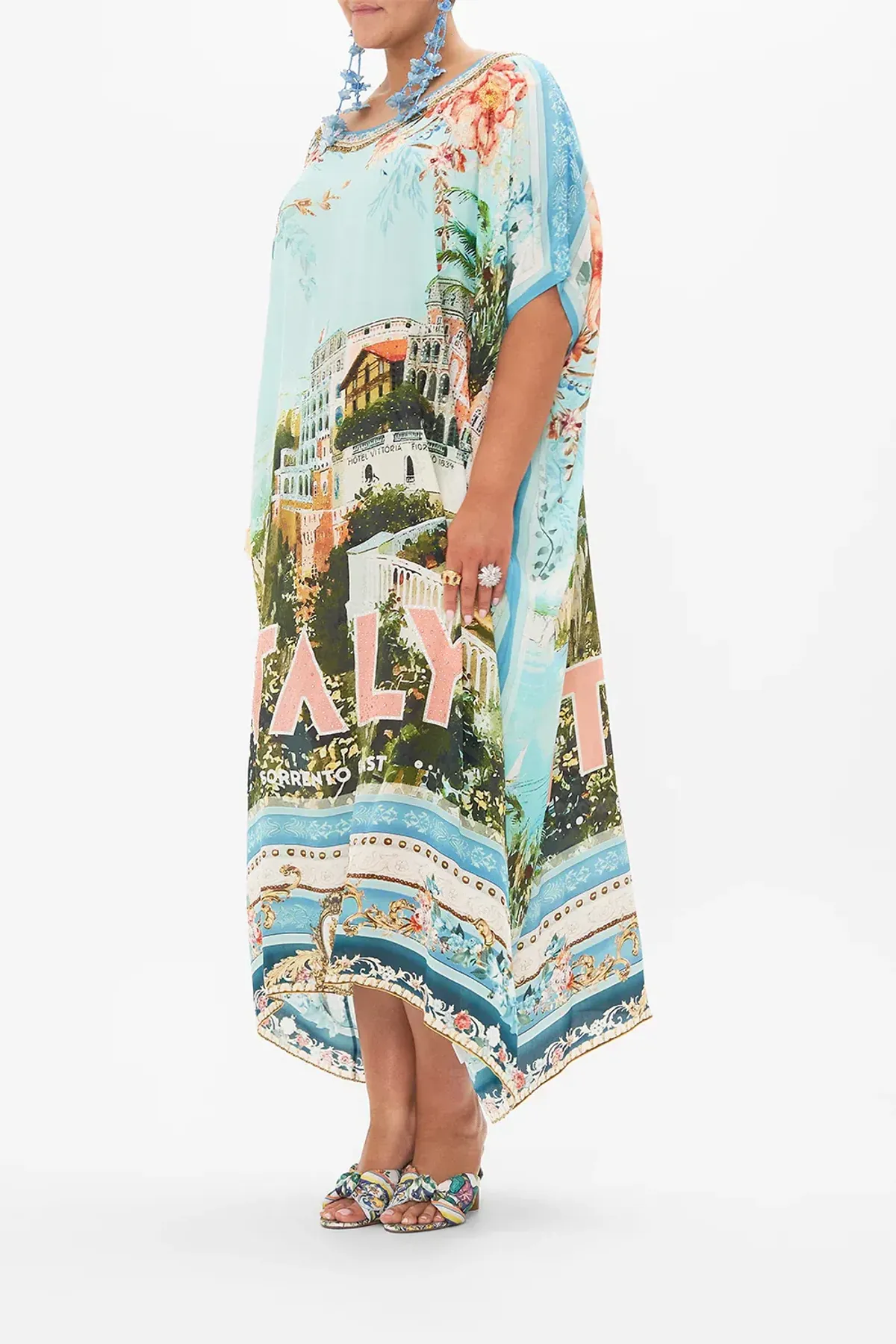 Camilla Round Neck Kaftan From Sorrento with Love One Size - Image 6