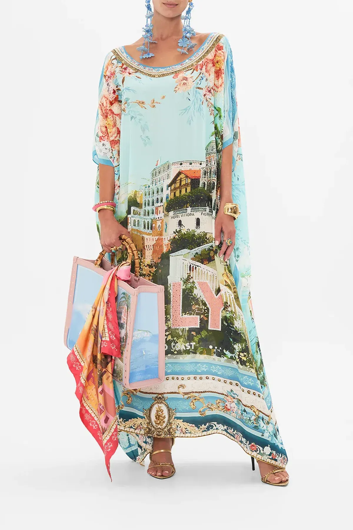 Camilla Round Neck Kaftan From Sorrento with Love One Size - Image 1