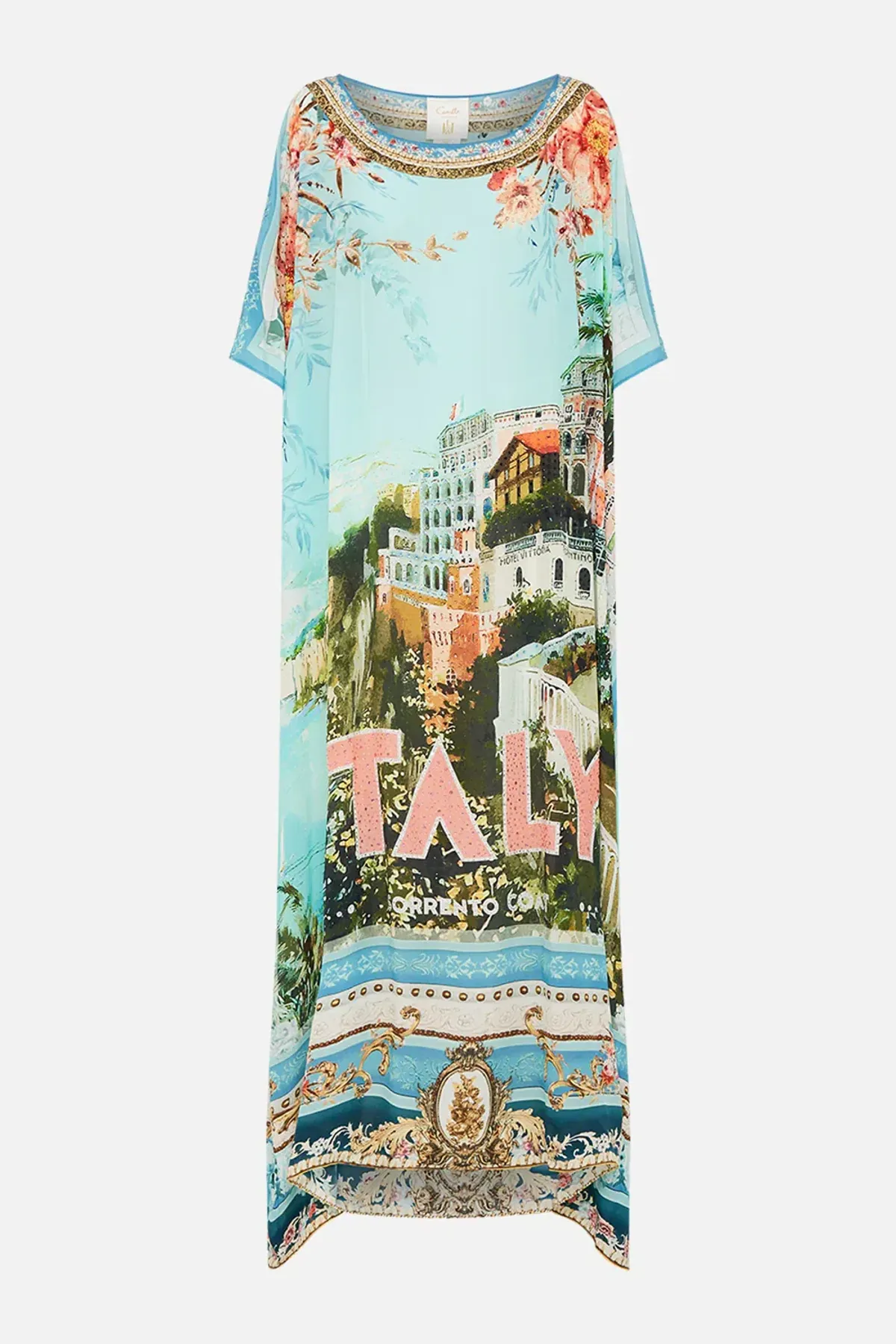 Camilla Round Neck Kaftan From Sorrento with Love One Size - Image 7