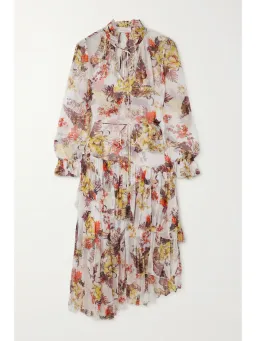 Zimmermann Matchmaker Tiered Midi Dress Ivory Tropical Floral Size 0P / AU 6 for rent on The Volte - image 5