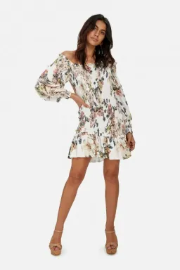 Sheike Fifi Shirred Mini Dress Floral Size 10 for rent on The Volte - image 1