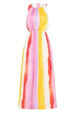 Aje Imagination Cut Out Midi Dress Aurora Stripe Size AU 14 for rent on The Volte - image 5
