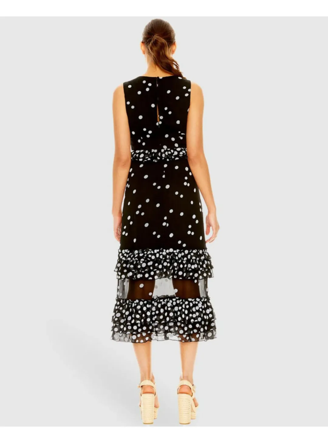 Talulah Love Shak Midi Dress Mono Spot Print Size XS / AU 6 for rent on The Volte - main image
