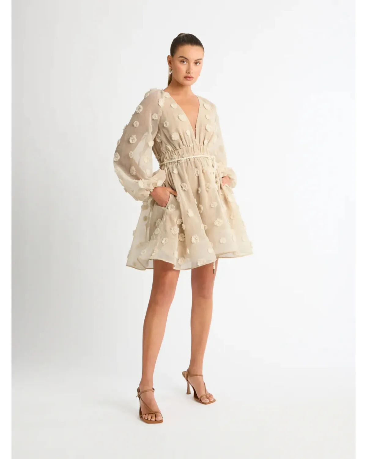 Sheike Taylor Dress in Beige Size AU 10 for rent on The Volte - main image