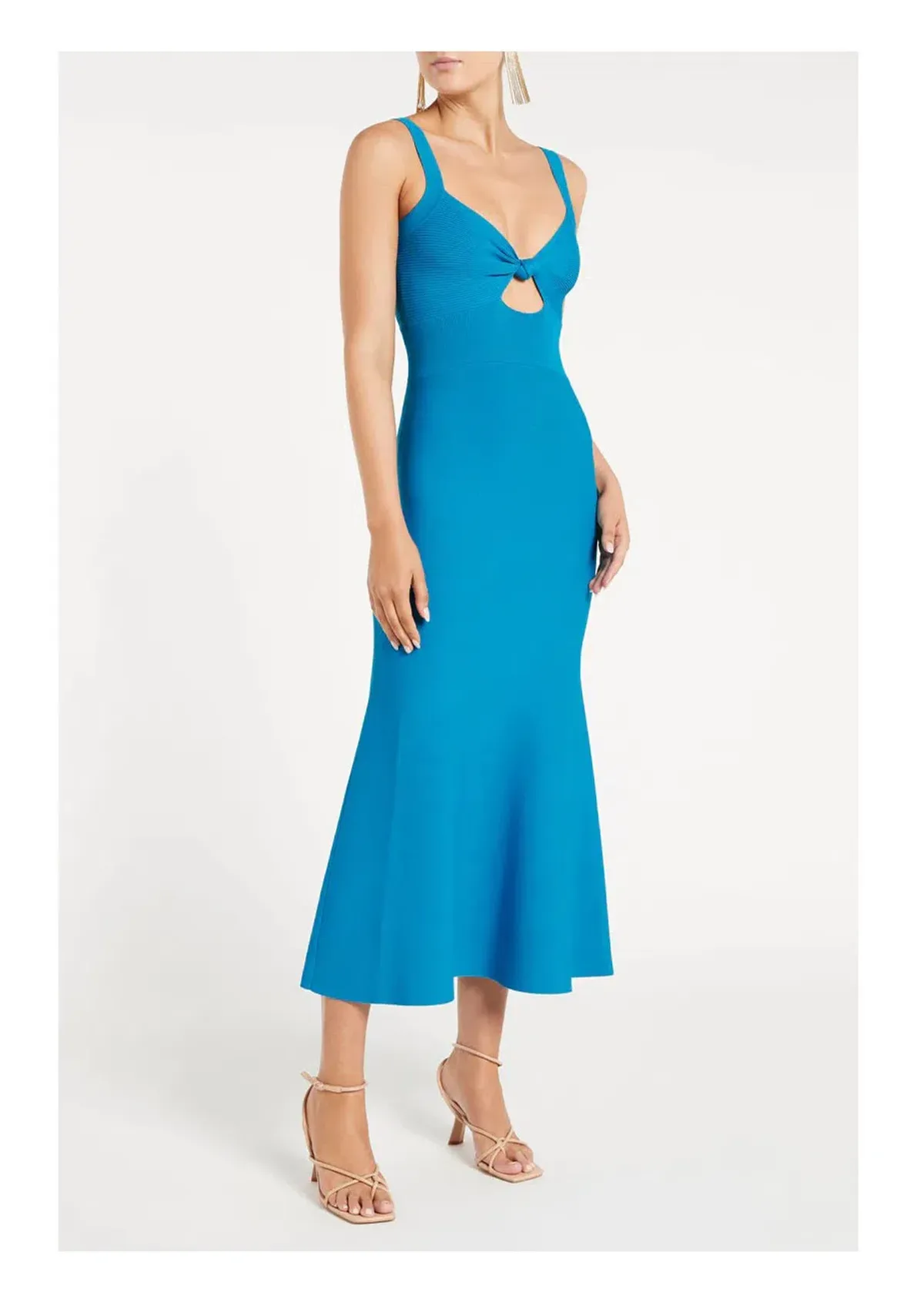 Rebecca Vallance Alma Knit Midi Dress Blue Size 10 - Image 1