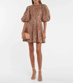 Zimmermann Concert Day Mini Dress Leopard Print Size 4/ AU 16 for rent on The Volte - image 1