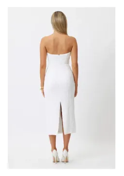 Bianca and Bridgett Dixon Strapless Midi Dress White Size 8 for rent on The Volte - image 4
