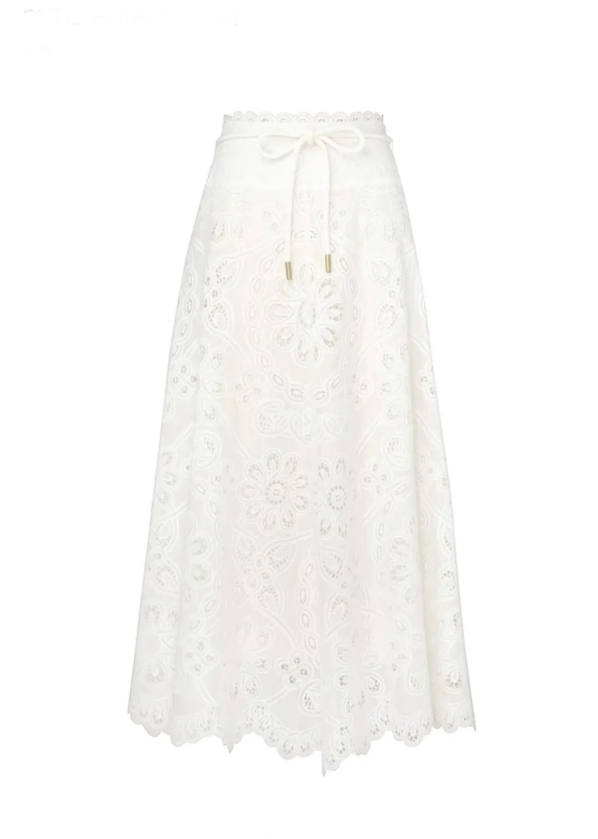 Zimmermann Ottie Embroidered Bodice & Flared Skirt Set Ivory Size 1 / AU 10 - Image 6