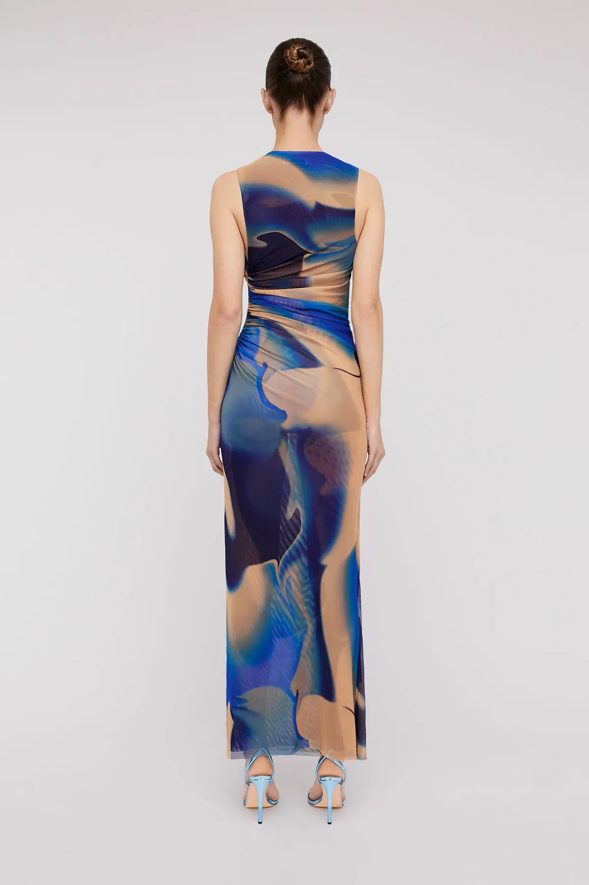 Scanlan Theodore Italian Watercolour Dress in Cobalt Blue Size 6 - Image 2
