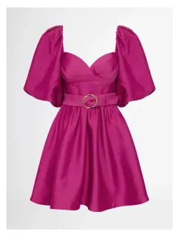 Sheike Sienna Puff Sleeve Mini Dress in Raspberry Pink Size 6 for rent on The Volte - image 3
