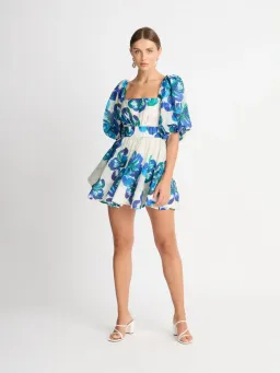 Sheike Hibiscus Mini Dress Floral Blue Size 6 for rent on The Volte - image 1