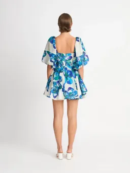 Sheike Hibiscus Mini Dress Floral Blue Size 6 for rent on The Volte - image 2