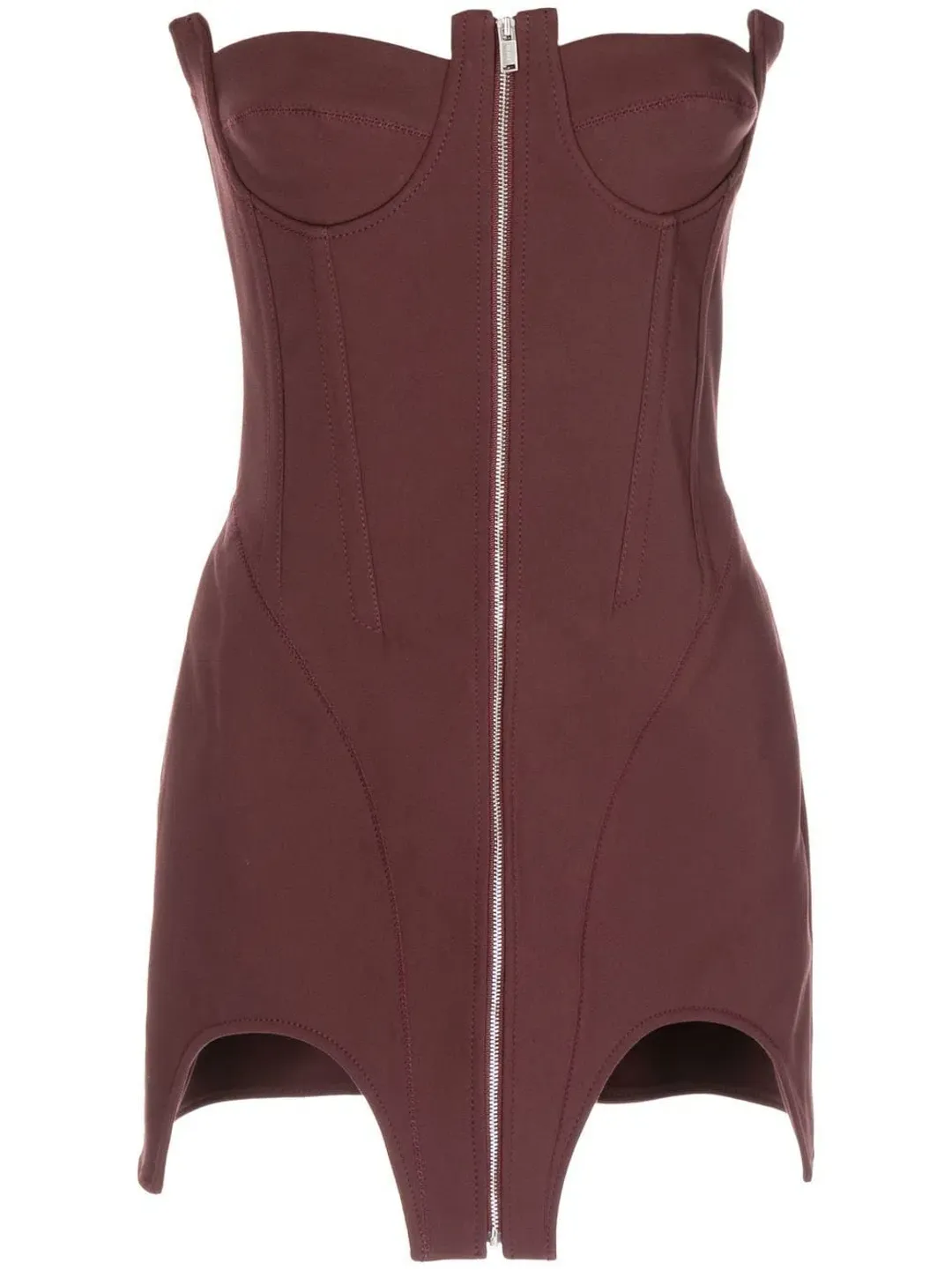 Dion Lee Double Arch Bustier Mini Dress in Oxblood Size 6 for rent on The Volte - main image