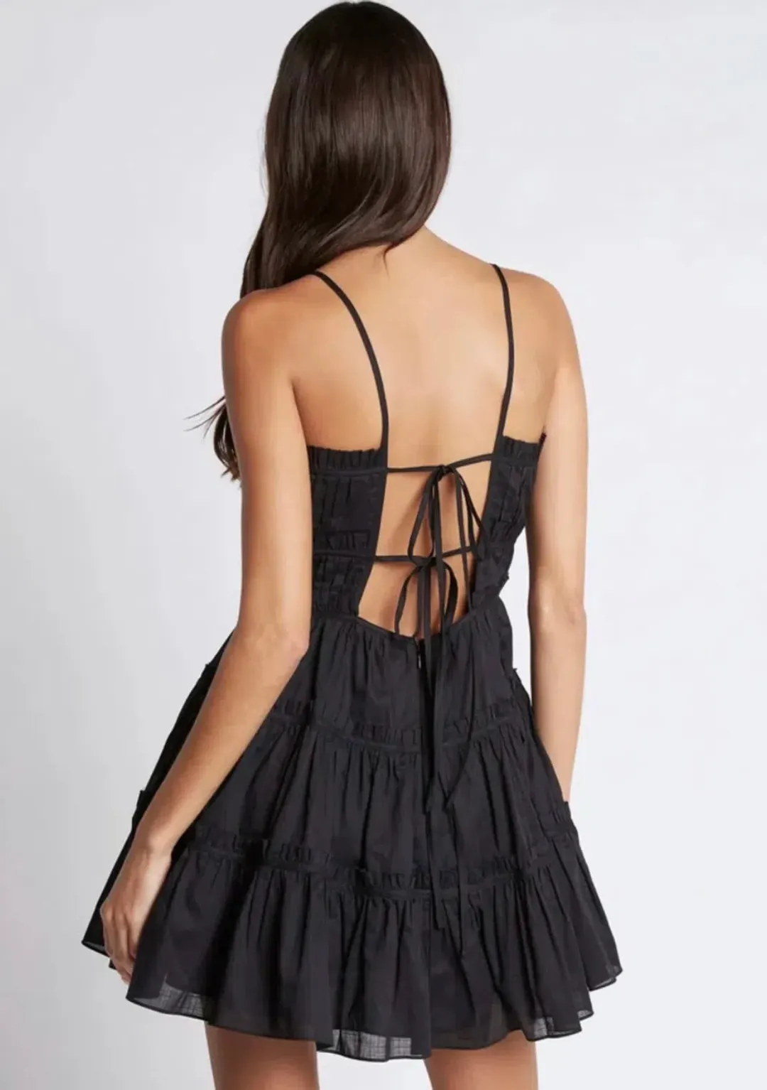 Aje Breathless Mini Dress Black Size 14 for rent on The Volte - main image