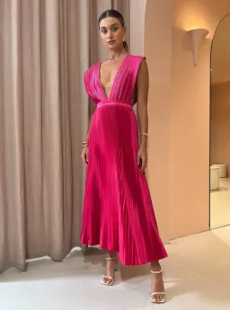 L'Idee Gala Gown In Bright Pink Size 12 for rent on The Volte - image 1