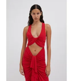 Christopher Esber Vivenda Drape Front Dress Watermelon Size 8 for rent on The Volte - image 2