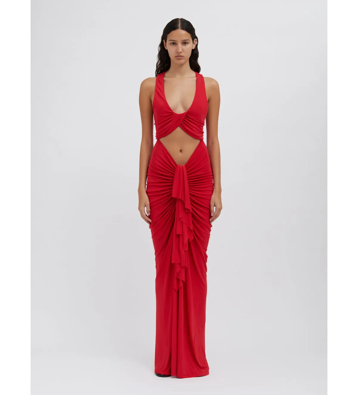 Christopher Esber Vivenda Drape Front Dress Watermelon Size 8 for rent on The Volte - main image